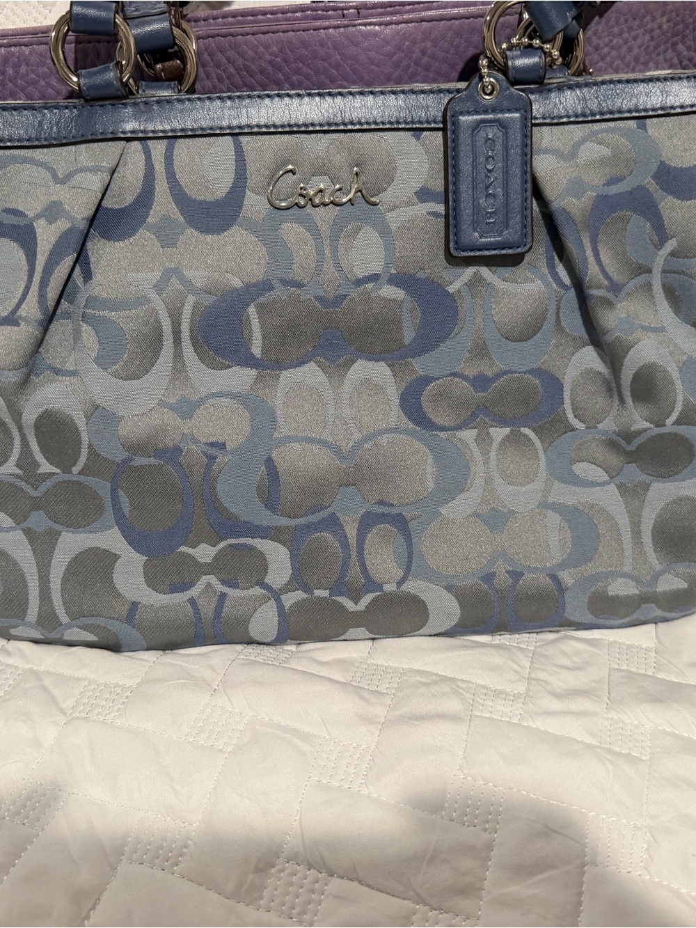Coach Blue and Purple Signature Tote